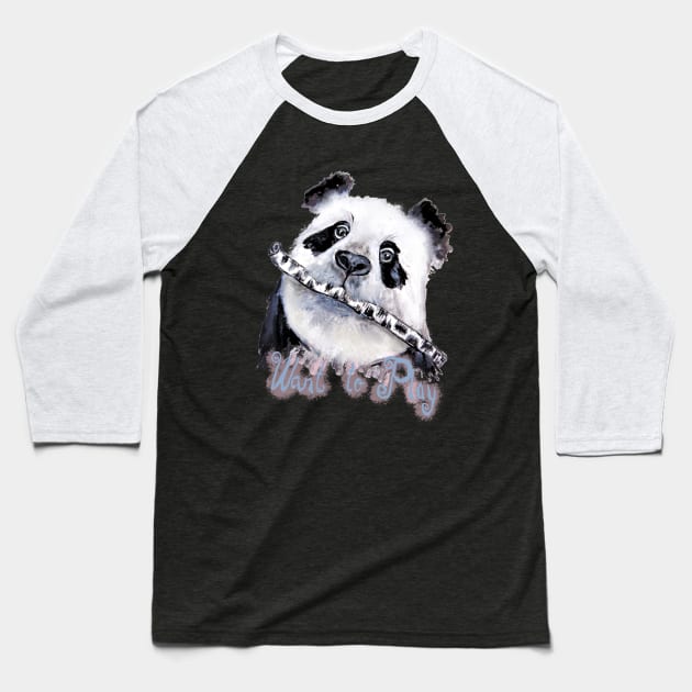 Panda Play Baseball T-Shirt by msmart